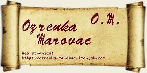Ozrenka Marovac vizit kartica